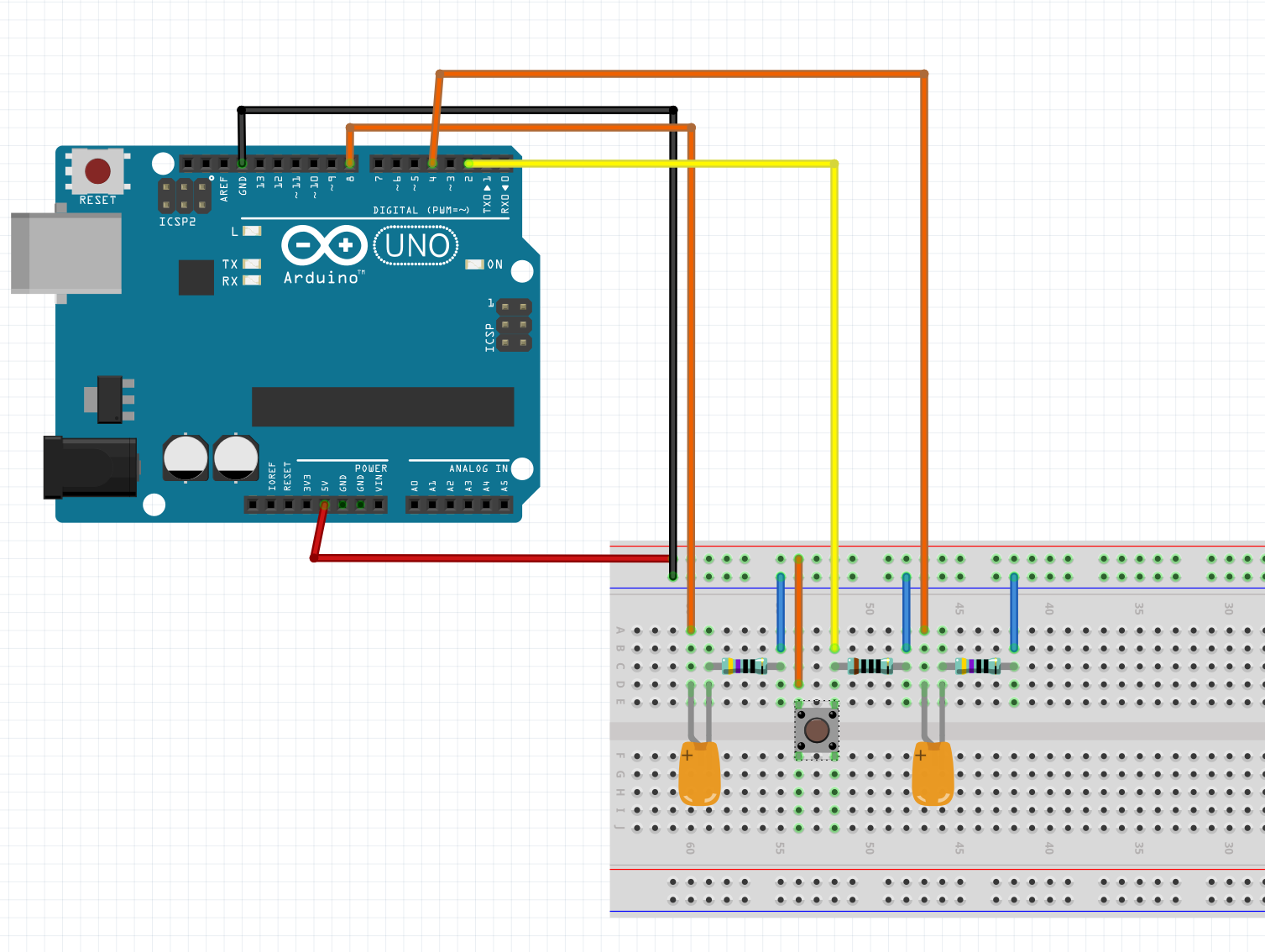 2 LED and 1 BUTTON