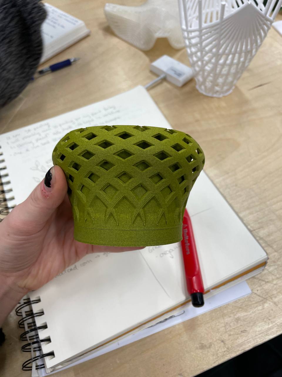 sample made from the green rock filament