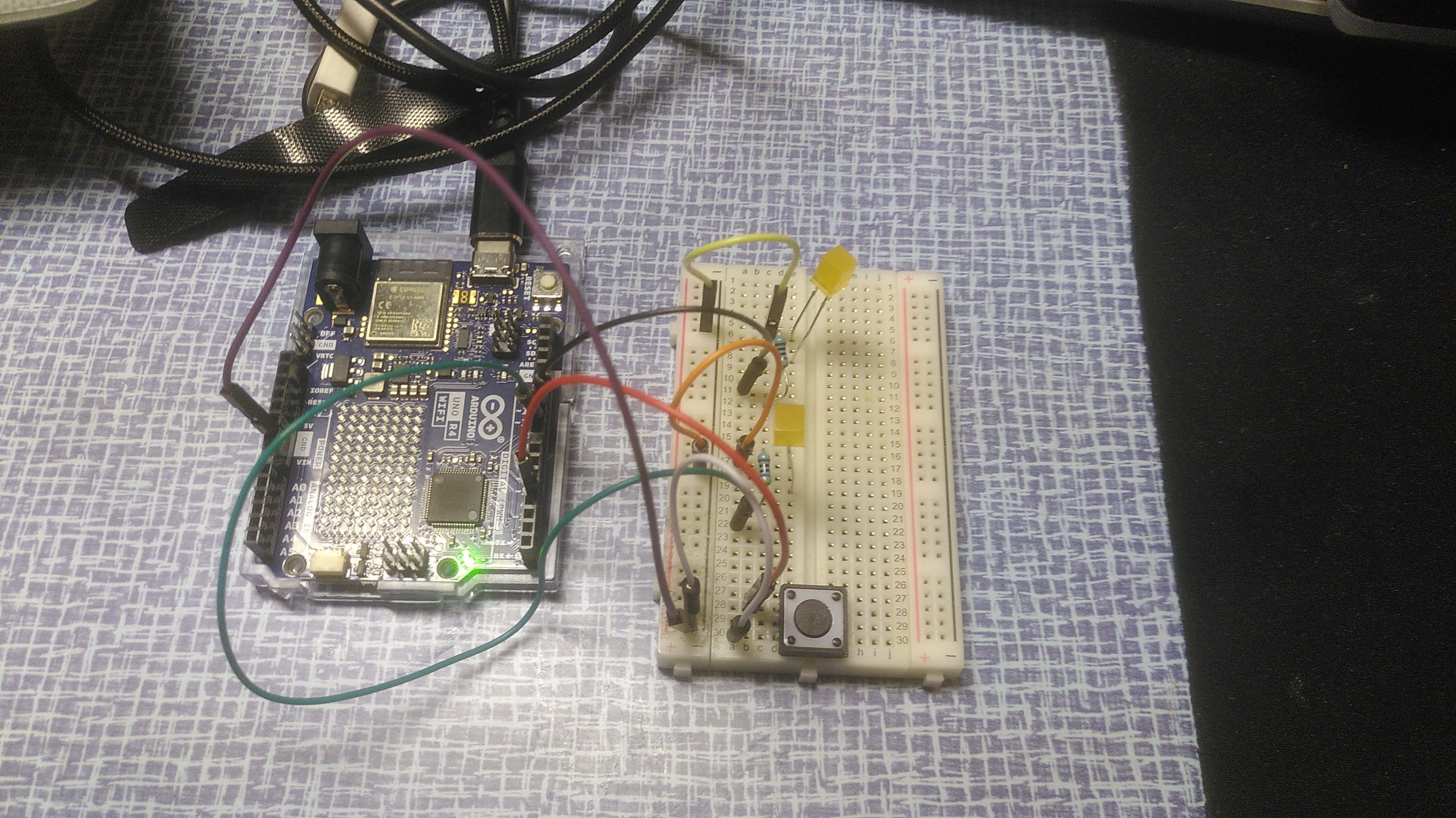 The circuitry for state machine exercise for Week 01 of Physical Computing